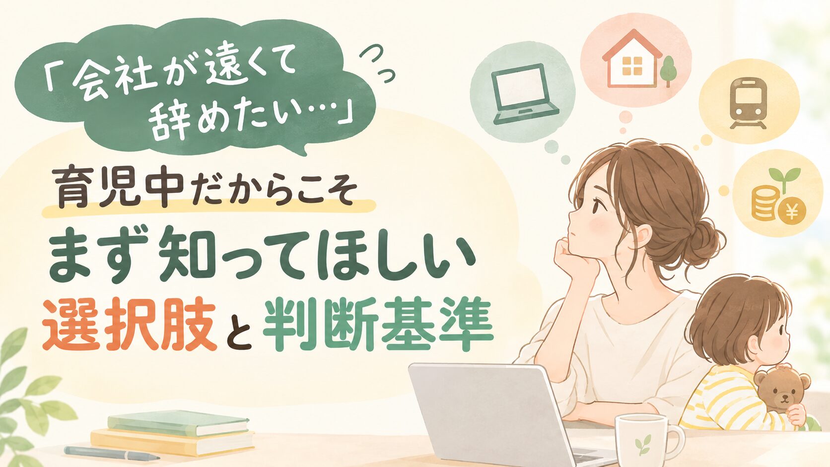 「会社が遠くて辞めたい…」育児中だからこそまず知ってほしい選択肢と判断基準